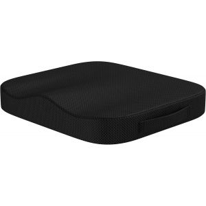 SUBZONAL-Coussin Chaise Bureau et Voiture - Coussin Ergonomique et Orthop&eacute;dique en Mousse &agrave; M&eacute;moire de Forme - Duret&eacute; Moyenne (45D) - Noir 41cm x 41cm x 5cm - Neuf