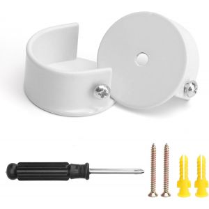 2 Pièces Tringle Rideau 28mm Support Tringle Penderie MéTallique Support Barre Rideau Supports pour Tringles à Rideaux pour Rideaux,Salles de Bain,Armoires avec Visseuse Blanc - Neuf