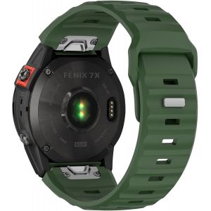 Letnerny-Fenix 8 51mm Bracelet Silicone, 26mm Quick Fit Sport Silicone Bracelet Pour Fenix 7x, Fenix 6x Pro, Fenix 6x, Fenix 5x Plus, Fenix 5x, Fenix 3, Fenix 3 Hr, Descent Mk1/Mk2/Mk2s, Enduro 1/2 - Neuf