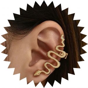 Kal-Boucle D'oreille Serpent Vintage Boucle D'oreille Serpent Dor&eacute; Boucle D'oreille Serpent Punk Boucle D'oreille Serpent Boucle D'oreille Serpent Bijoux Pour Femmes Et Filles (Gauche) - Neuf