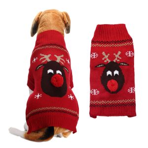 (M)Pet De Noël, Pull-Overs - Chiot Pull À Capuche Tricot Halloween Dessin Animé Manteau Chaud De Noël, Vêtements, Chien De Costumes, Pulls De Noël Pour Chiens - Neuf