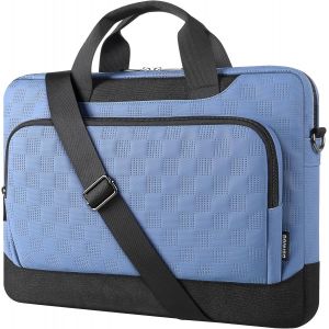 Sacoche Ordinateur Portable 17 Pouces Mallette Professionnelle Adjustable pour PC Portable 17-17.3 Pouces¿Bureau,Voyage,Bleu - Neuf