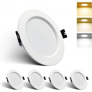 Spot Led Encastrable 230V 10W Ultra Plat, 3000K 4000K 6000K Encastr&eacute;es R&eacute;glables En Couleur, &Oslash; 90-100Mm Diam&egrave;tre De Trou, Aluminium Spot Salle De Bain Plat, Lot De 4 - Neuf