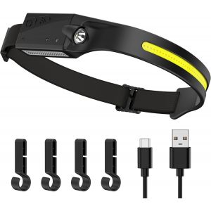 Jgd-Lampe Frontale Led Ultra Puissante, Lampe Frontale Rechargeable Avec 4 Modes D&iquest;&Eacute;clairage, 350 Lumens, Mode Capteur, Usb-C Pour Course, R&eacute;paration Nocturne, P&ecirc;che Et Activit&eacute;s Ext&eacute;rieures - Neuf