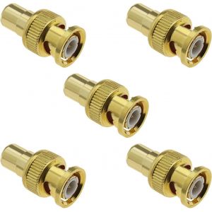 5X Fiche M&acirc;le &agrave; Adaptateur Jack Femelle RCA Coupleur de Connecteur Coaxial RF Plaqu&eacute; Or pour &Eacute;quipements &Eacute;lectroniques Radio - Neuf