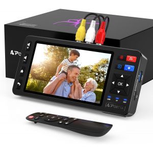 MEVRONISSHOP-VD20P Convertisseur VHS vers num&eacute;rique avec &eacute;cran HD de 5 Pouces, enregistreur de Capture vid&eacute;o converti en MP4 Compatible avec VHS, VCR, DVR, DVD, Hi8, Mini DV, cam&eacute;scopes, Consoles r&eacute;t - Neuf