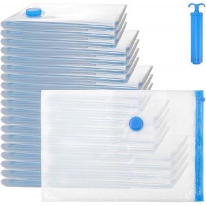 lbgwp60-Sacs De Rangement Sous Vide 20 Pièces, 5 Tailles, 40X60, 50X70, 60X80, 70X100, 80X100Cm, Sac Sous Vide Vetement Aspirateur Pour Vêtements, Couettes, Literie, Oreillers - Neuf