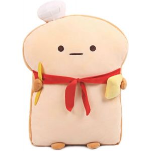 Oreiller en peluche en forme de pain grille, petit et mignon, pour canape (Toast, marron) - Neuf