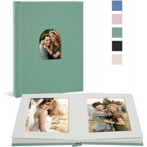 Album Photo 10x15- Livre M&eacute;moire Luxe en Toile de Lin avec Pochette Arqu&eacute;, 30 Photos, Id&eacute;al Mariage, Livre B&eacute;b&eacute; ou Carnet de Voyage (Beige) - Neuf