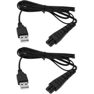 Eryi-Lot De 2pcs Câbles De Chargeur De Tondeuse À Barbe Compatible Avec Remington Pf7500 Pf7600 Pg6137 Pg6170 Pg6171 Pg6250 Câble De Chargeur De Rasoir En Pvc - Neuf