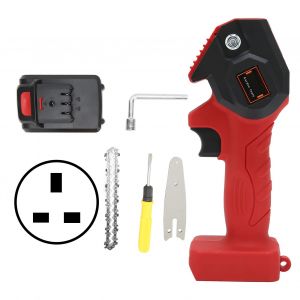 XYONG Mini scie d'elagage electrique portative, tronconneuse de jardin a chargement par le haut FYD-001, rouge, prise AC110-240 V, prise UK - Neuf