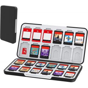 Kal-Étui Pour Carte De Jeu Pour Nintendo Switch 2/Switch Oled&lite,Étui Pour Carte De Mémoire Noir Portable Avec 24 Emplacements Pour Cartes De Jeu Et 24 Emplacements Pour Cartes Micro Sd - Neuf