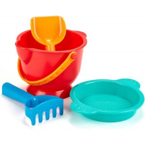 Mdy-Accessoires Plage Enfant 18 Mois Et Plus - Seau, Pelle, Rateau, Tamis - Plage, Bac À Sable, Terrain De Jeu - Coordination ?il-Main, Capacités Cognitives, Motricité - Facile Pour Petites Mains - Neuf