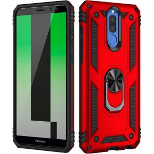 Kal-Coque Pour Huawei Mate 10 Lite, + Hd Verre Trempé, Etui Housse De Protection Antichoc Durable Résistante 2 En 1 Hybride Pc Tpu Étui Téléphone Pour Huawei Mate 10 Lite,Rouge - Neuf