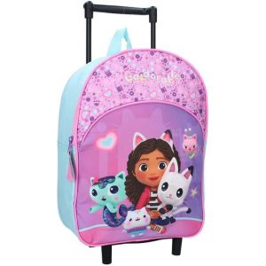 Kalsc-Sac À Dos À Roulettes Pour Filles Gabby Et La Maison Magique Violet-Enfant-Ecole-Maternelle-Garderie-Fille-33 Cm-Bretelles Réglables¿Roulettes¿Idée Cadeau - Neuf