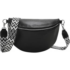 Sac Banane Femme Bandouli&egrave;re Sacs Main Port&eacute;s &Eacute;paule Femme Noir Besace Sacoche Messenger T&eacute;l&eacute;phone Cuir Sac Portable Lune Pour Femmes Noir Bandoulieres et 2 Bretelles Ville Voyage Shopping Mode - Neuf