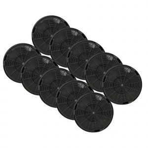 vhbw 10x Filtres &agrave; charbon actif compatible avec Franke 110.0338.355, 110.0338.357, 110.0338.356, 110.0338.358 hotte aspirante - 19,6 cm - Neuf