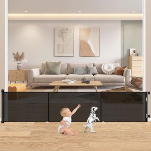 Barriere De Securite Enfant-2m X 89cm R&eacute;tractable Barriere De Securite Chien Large Barriere De Securite Enroulable Pour Escaliers,Couloirs,Int&eacute;rieurs Et Ext&eacute;rieurs - Neuf