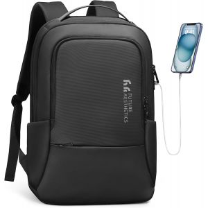 acdsgd-Sac &agrave; Dos Homme Sac a Dos pour Ordinateur Portable PC 15,6 pouces avec USB Sac &agrave; Dos &Eacute;l&eacute;gant Antivol Sacs &agrave; Dos D&eacute;contract&eacute;s pour Affaire Universit&eacute; Travail Voyage-Noir - Neuf