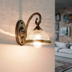 Licht-Erlebnisse - Applique D'ext&eacute;rieur Charles Cuivr&eacute;e Clair Au Design Ancien De Style Art Nouveau En Laiton E14 - Laiton, Transparent - Neuf