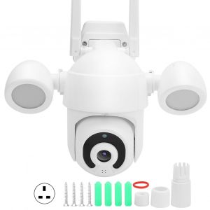 Camera PTZ Wifi 1080P, 26 lumieres, vision nocturne couleur, IP66, etanche, pour videosurveillance, compatible Tuya, 100-240 V, prise UK - Neuf