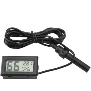 Mini Thermomètre Hygromètre, Hygromètre Numérique Lcd Intégré Avec Sonde Externe Pour Incubateurs, Couveuses, Aquariums Et Reptiles - Neuf
