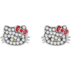 Kal-Hello Kitty Boucles D'oreilles À Tige Plaquées Argent Pour Fille, Taille Unique, Plaqué Argent, Pas De Gemme - Neuf