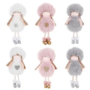 6 pcs No&euml;l en peluche ange suspendu mignon poup&eacute;e poup&eacute;e cadeau Chri - Neuf