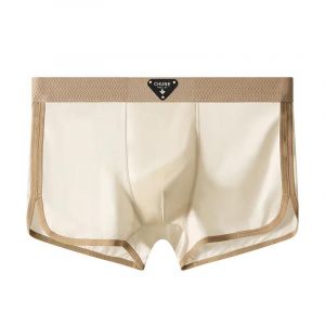 3 Pi&egrave;ces/Paquet De Luxe Satin-Like Glace Soie Hommes Culottes Hygroscopique Respirant Double Couche Soie Entrejambe Boxer Haute &Eacute;lastique Cale&ccedil;on.1pc White.L - Neuf