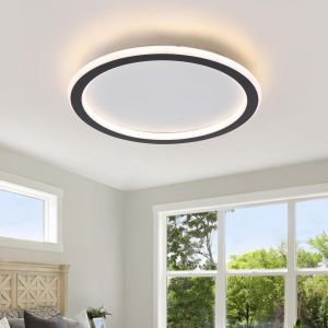 Subzonal-Plafonnier Led Dimmable,20w Cuisine Lampe &Oslash;30cm Noir Rond Luminaires Int&eacute;rieur 3 Couleurs Cadran,3000k/4500k/6000k Luminaire Plafonnier Pour Chambre Salon - Neuf