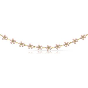 Collier En Forme De Marguerite Pour Femme En Acier Inoxydable Chirurgical - 40 + 5 Cm - Hypoallerg&eacute;nique - Imperm&eacute;able - Bijou Hippie Pour Femme, Anpassbar, Acier Inoxydable, Pas De Gemme - Neuf