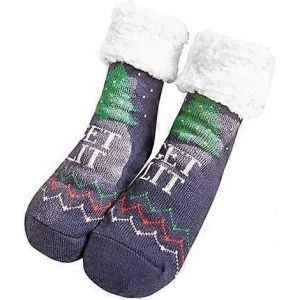 Chaussettes De Noël,Chaussettes De Noël Chaudes,Chaussettes Pour Femmes,Chaussettes De Noël Avec Doublure En Peluche Et Picots Antidérapants,Chaussettes D'hiver Pour Les Cadeaux Pour Femmes (Noël - Neuf