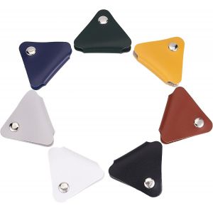 Checarzhn--No1-7 Couleurs Triangle Cuir Cordon Keeper Cable Clips Support Usb Sangles De Câble Attaches De Fixation Fil Organisateur Avec Alliage Boutons Pression Gestion Des Câbles Pour Voyage Maiso - Neuf