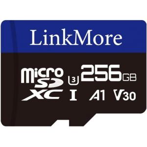 Carte Micro Sdxc 256 Go, A1, Uhs-I, U3, V30, Compatible Classe 10, Vitesse De Lecture Jusqu'&Agrave; 100 Mo/S, Vitesse D'&Eacute;criture Jusqu'&Agrave; 75 Mo/S, Adaptateur Sd Inclus - Neuf