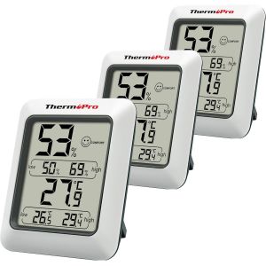 SUBZONAL-TP50 Hygrom&egrave;tre Num&eacute;rique Thermom&egrave;tre Int&eacute;rieur Thermom&egrave;tre D'ambiance et Indicateur D'humidit&eacute; avec Moniteur D'humidit&eacute; et de Temp&eacute;rature, 3 Pi&egrave;ces - Neuf