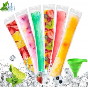 KAL-Sacs Popsicle 200 Pièces,Popsicle Pochettes,Sacs De Sucettes Glacées,Pochettes Popsicle Moule,Diy Popsicle Pochettes Avec Entonnoir,Pour Yaourt, Bonbons Glacés,Party Favors - Neuf