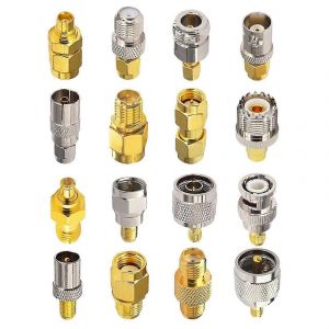 16 types de kit d'adaptation SMA pour MCX/F/BNC/UHF/RP-SMA droit nickelé plaqué or - Neuf