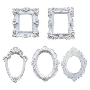 Mini Cadres - Blanc Petite Fleur Vintage Ovale Rectangle Cadres Baroque - Neuf