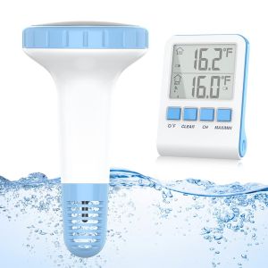 Thermomètre de piscine sans fil flottant WiFi avec moniteur de température intérieure et d'humidité - Thermomètre de bassin sous-marin IP67 étanche pour piscines, baignoires, bassins à poissons - Neuf