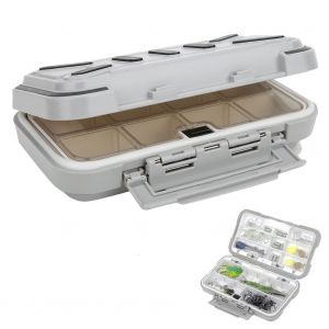 Boite De Rangement Etanche En Abs Pour Materiel De Peche, Appats, Leurres, Hamecons, Conteneur, Accessoires, Gris - Neuf