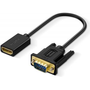 KALANKA-Adaptateur HDMI vers VGA, HDMI Femelle à VGA Mâle 1080P Compatible avec TV Box, HDTV, Moniteur, Chromebook, Xbox, 360, PC (15CM) - Neuf