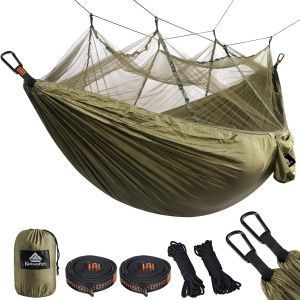 Ulteronixshop-Hamac Ultra-L&eacute;ger De Voyage Camping | 300 Kg Capacit&eacute; De Charge,(275 X 140 Cm) Respirante, Nylon &Agrave; Parachute &Agrave; S&eacute;chage Rapide | 2 X Mousquetons De Qualit&eacute;s,4 X Sangles De Nylon Inclus - Neuf