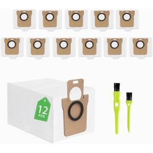 Lot De 12 Sacs À Poussière Pour Aspirateur Dreame L10S Ultra/Dreame S10, Station De Base, Sac D'Aspirateur, 2,5 L, Grande Capacité, Kit D'Accessoires[SSE7113783] - Neuf