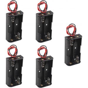 KGABERY-5 Pcs Plastique Batterie Étui De Rangement Boîte Support Pour 2xAa 2xAa 3 V Avec Fils - Neuf