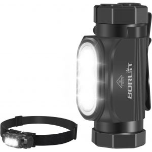 Hp130 Mini Torche, 1150 Lumen Lampe De Poche Rechargeable, Avec Bandeau Pour Lampe Frontale, Avec Étanche Ip68, Clip, Magnétique, Pour Camping, Course Et Travail - Neuf