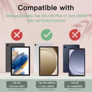 Coque Samsung Galaxy Tab A9+/A9 Plus 11 Pouces 2023 Sm-X210/X215/X216 &Eacute;tui Support Rotatif &Agrave; 360 Degr&eacute;s Pu Cuir Housse De Protection Portefeuille Tablet &Eacute;tui Galaxy Tab A9+ 11" 2023 Noir - Neuf