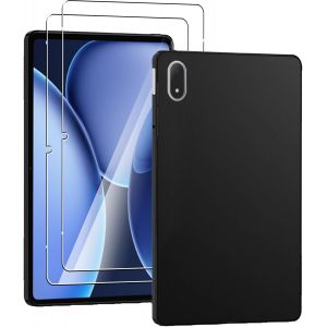 Coque Silicone Souple Anti-Chocs Pour Oneplus Pad 3 (13,2 Pouces) + 2x Verres Trempés 9h - Protection Complète Écran & Caméra, Antirayures Antidérapant, Noir - Neuf