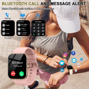 Montre Connect&eacute;e Femme Homme, Smartwatch Appel Bluetooth, 1.96""Hd Montre Connect&eacute;e Podom&egrave;tre Sommeil Fr&eacute;quence Cardiaque, 113+ Sportifs Ip68 &Eacute;tanche Montre Sport, Montre Intelligente Pour Android Ios - Neuf