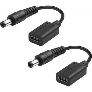 JGD-USB Type C vers DC 20V 5.5mmx2.1mm C&acirc;ble d'alimentation DC5521 m&acirc;le vers USB-C Femelle C&acirc;ble d'extension d'alimentation pour Ordinateur Portable Routeur10cm (2pcs) - Neuf