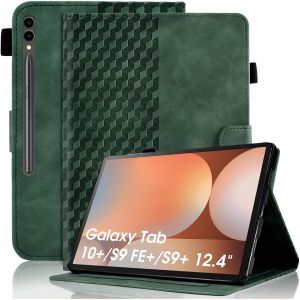 Coque pour Samsung Galaxy Tab S9 Plus 12.4 Pouce 2023 Premium Cuir PU Housse [SM-X810/X816B/X818U] Etui de Protection Poche Case avec Support pour Samsung Tab S9 Plus - Vert fonc&iquest;&iquest; - Neuf